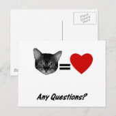Carte Postale Chat égale amour (Devant / Derrière)