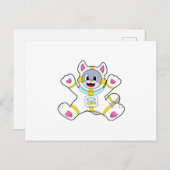 Carte Postale Chat en astronaute en costume (Devant / Derrière)