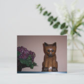 Carte Postale Chat en bois (Debout devant)