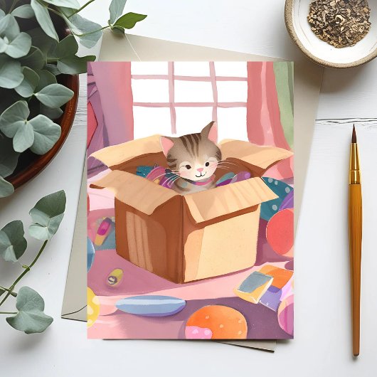 Carte Postale Chat en carton | Chat d'aquarelle Kitten
