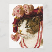 Carte Postale Chat en Casquette victorien (Devant)