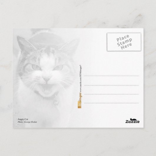 Carte Postale Chat en colère (Dos)
