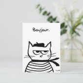 Carte Postale Chat en colère tellement français (Debout devant)