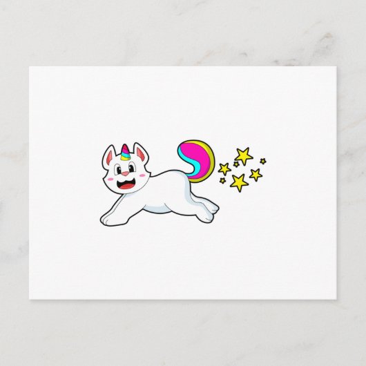 Carte Postale Chat en Licorne (Devant)