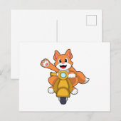 Carte Postale Chat en motard avec scooter.PNG (Devant / Derrière)