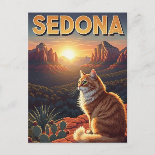 Carte Postale Chat en Sedona Arizona Voyager Vertical (Devant)