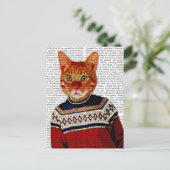 Carte Postale Chat en Sweat de ski 2 (Debout devant)