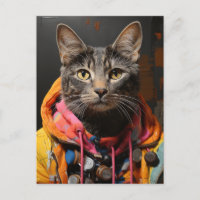 Chat en Sweat - shirt à capuche coloré et veste AI