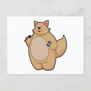 Carte Postale Chat en tant que joueur de fléchettes