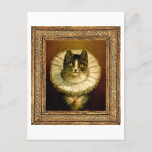 Carte Postale Chat encadré en costume de collier élisabéthain Ca