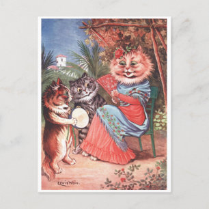 Carte Postale Chat espagnol par Louis Wain