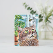 Carte Postale Chat et abeille (Debout devant)