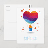 Carte postale Chat et Ballon d'amour (Devant / Derrière)