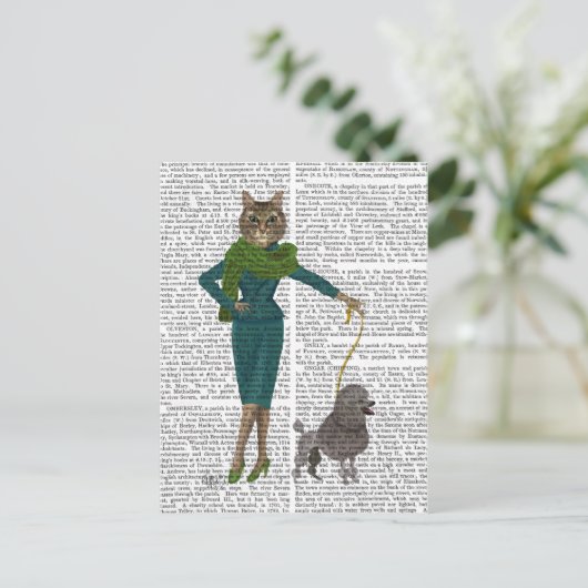 Carte Postale Chat et caniche (Debout devant)