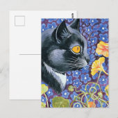 Carte Postale « Chat et capucines » par Louis Wain (Devant / Derrière)