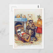 Carte Postale Chat et chat bébé, Louis Wain (Devant / Derrière)