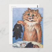 Carte Postale Chat et chatons, Louis Wain (Devant / Derrière)