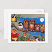 Carte Postale Chat et Chouette, Louis Wain (Devant / Derrière)