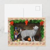 Carte Postale Chat et décorations de Noël (Devant / Derrière)