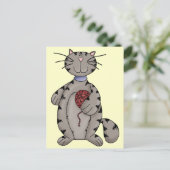 Carte Postale Chat et fils (Debout devant)