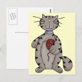 Carte Postale Chat et fils (Devant / Derrière)