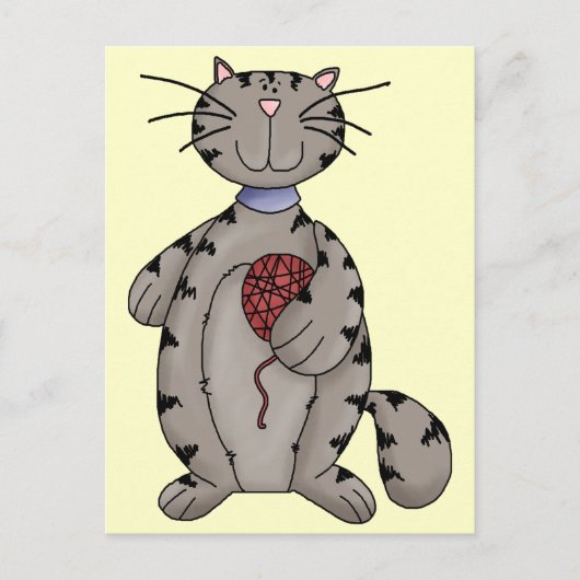 Carte Postale Chat et fils (Devant)