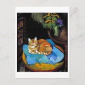 Carte Postale Chat et fleurs en Vase, Suzanne Valadon (Devant)