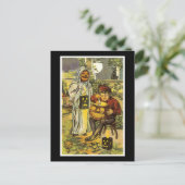 Carte Postale Chat et garçon noirs d'Halloween (Debout devant)