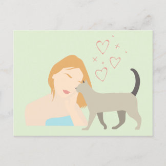 Carte Postale Chat et leur humain
