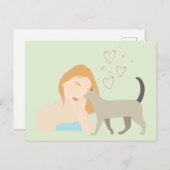 Carte Postale Chat et leur humain (Devant / Derrière)