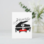 Carte Postale Chat et piano (Debout devant)