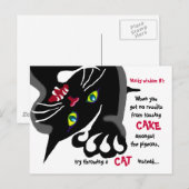 Carte Postale Chat et Pigeons - sagesse délirante (Devant / Derrière)