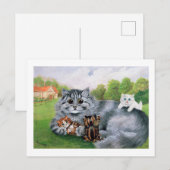 Carte Postale Chat et ses chatons, Louis Wain (Devant / Derrière)