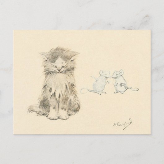 Carte Postale Chat et souris (Devant)