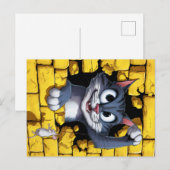 Carte Postale Chat et souris. (Devant / Derrière)