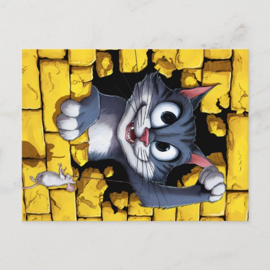 Carte Postale Chat et souris. (Devant)