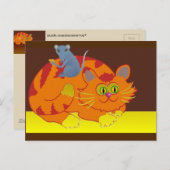 Carte Postale Chat et souris (Devant / Derrière)