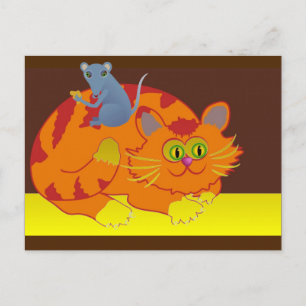 Carte Postale Chat et souris