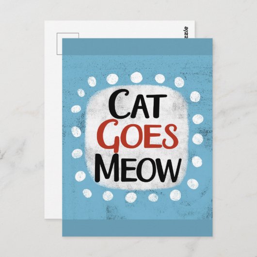 Carte postale Chat fait Miaou (Devant / Derrière)