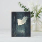 Carte Postale Chat fantôme d'Halloween (Debout devant)