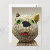 Carte Postale Chat farci excentrique en sortie de langue (Devant / Derrière)