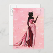 Carte Postale Chat flamand en rose (Devant / Derrière)