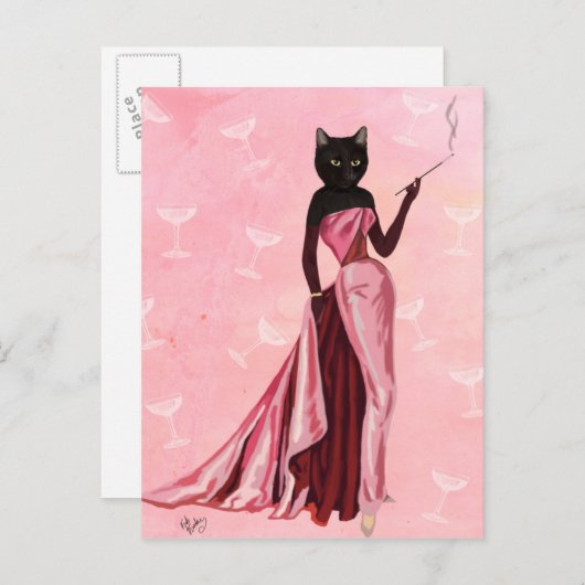 Carte Postale Chat flamand en rose (Devant / Derrière)