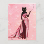 Carte Postale Chat flamand en rose (Devant)