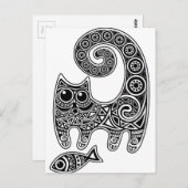 Carte Postale Chat floral (Devant / Derrière)