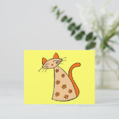 Carte Postale Chat floral orange (Debout devant)