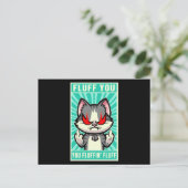 Carte Postale Chat Fluff You Middle Finger Kitten Kitty Animal c (Debout devant)