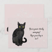 Carte Postale Chat fond floral (Devant / Derrière)