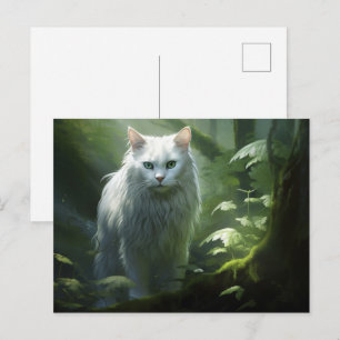 Carte postale Chat Foret 4
