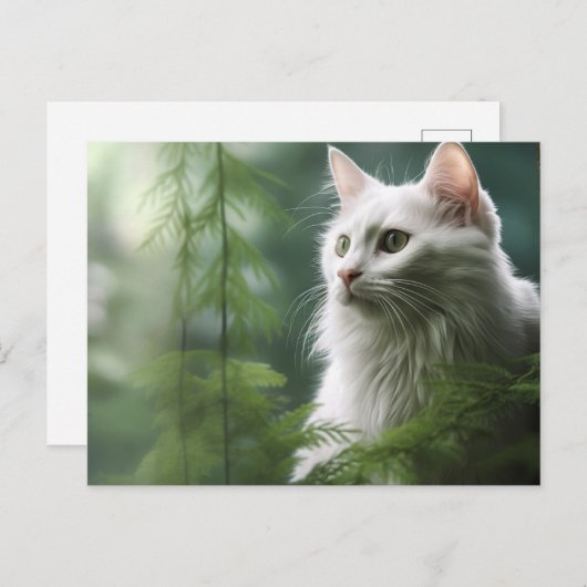 Carte postale Chat Foret 7 (Devant / Derrière)